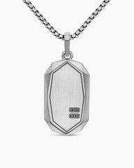 Faceted Amulet in Sterling Silver with Black Diamonds, 36.3mm