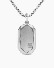 Faceted Amulet in Sterling Silver with Diamonds, 36.3mm