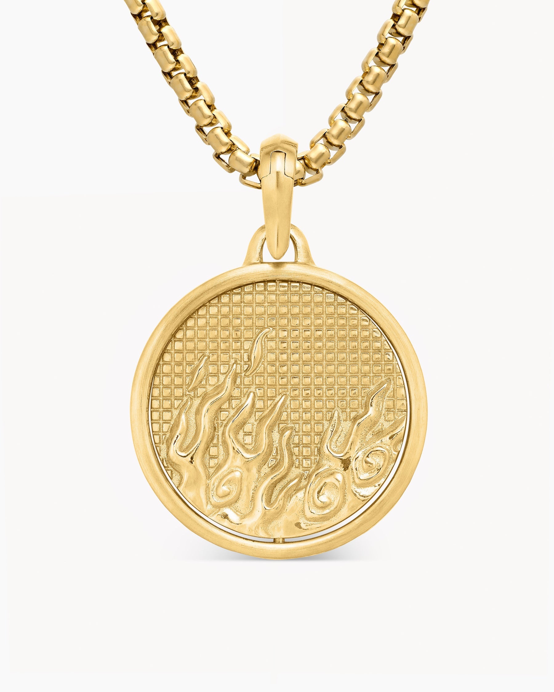 Water and Fire Duality Amulet in 18K Yellow Gold, 24mm