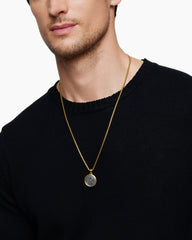 Earth and Moon Duality Amulet in Sterling Silver with 18K Yellow Gold, 24mm