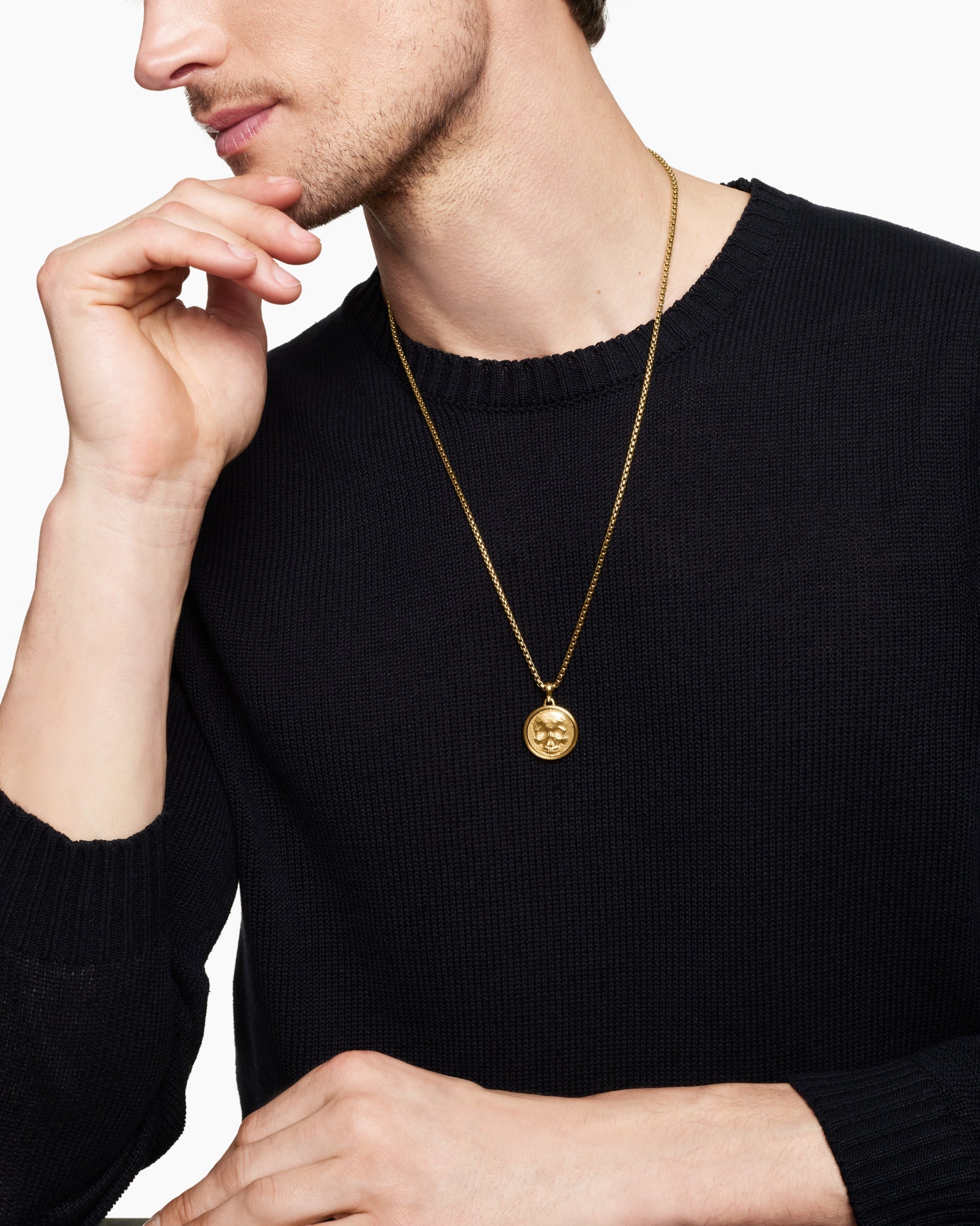 Life and Death Duality Amulet in 18K Yellow Gold, 24mm