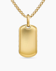 Sculpted Cable Tag in 18K Yellow Gold, 27mm