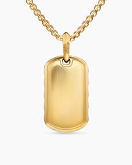 Sculpted Cable Tag in 18K Yellow Gold with Diamonds, 27mm
