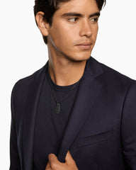 Sculpted Cable Tag in Black Titanium with Black Diamonds, 27mm