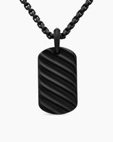 Sculpted Cable Tag in Black Titanium, 27mm