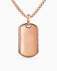Sculpted Cable Tag in 18K Rose Gold, 35mm