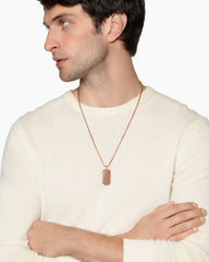 Sculpted Cable Tag in 18K Rose Gold, 35mm