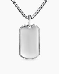 Sculpted Cable Tag in 18K White Gold, 35mm