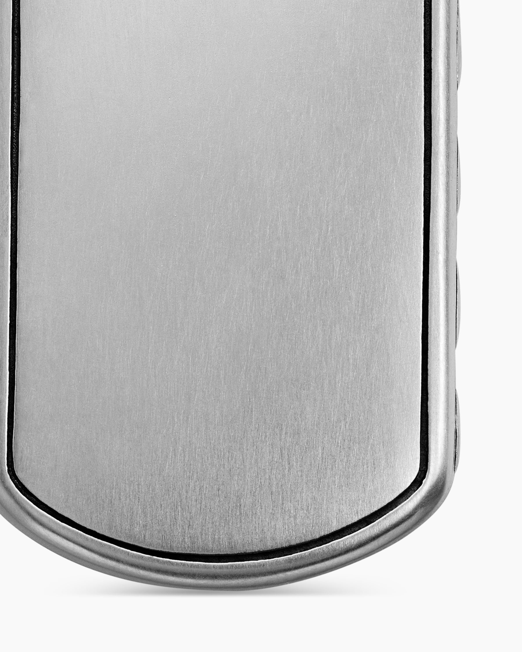 Sculpted Cable Tag in Sterling Silver, 35mm