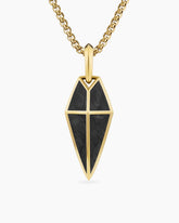 Spearpoint Amulet in 18K Yellow Gold with Forged Carbon, 27mm