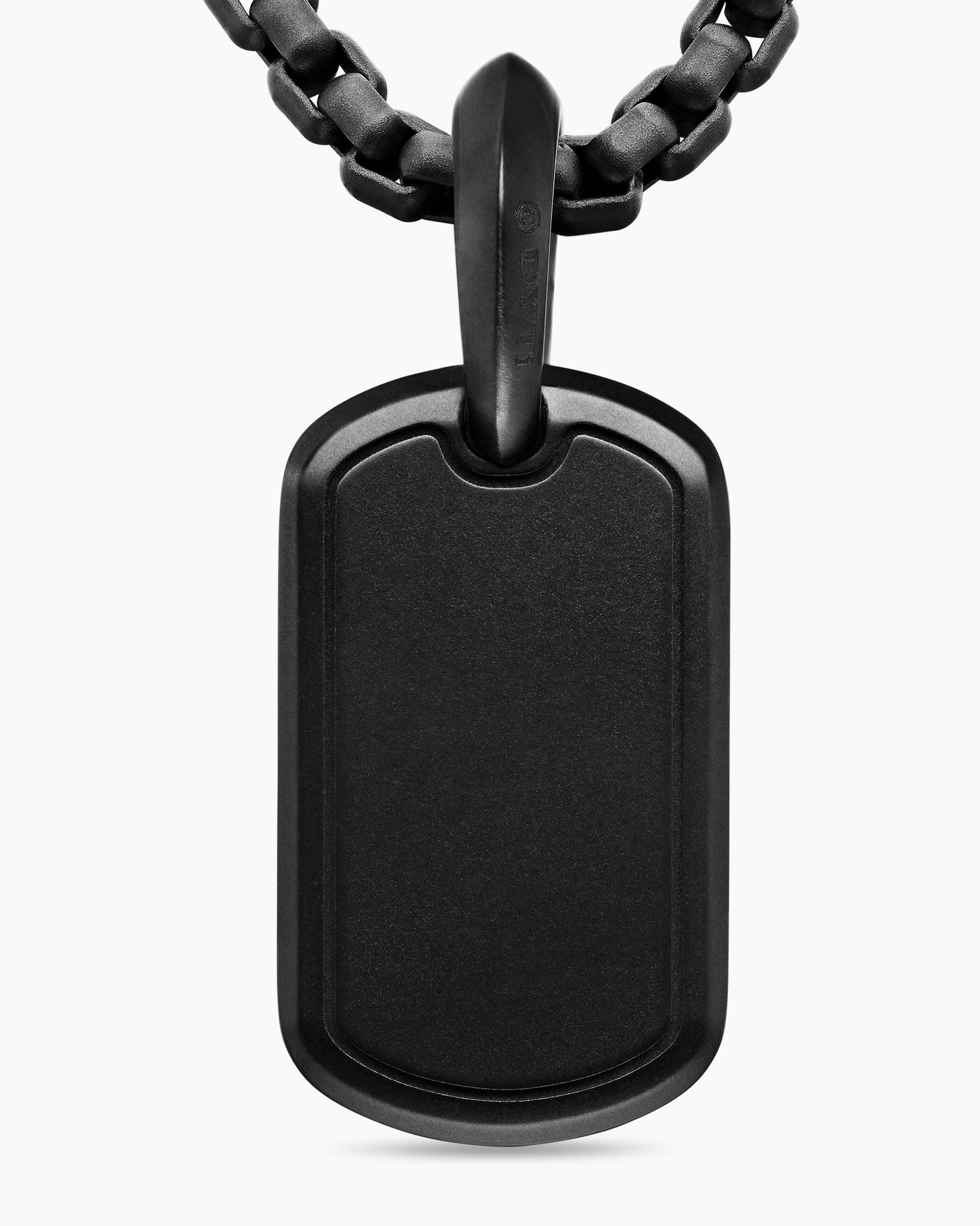 Sculpted Cable Tag in Black Titanium, 21mm