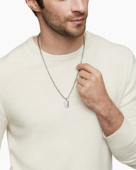 Sculpted Cable Tag in Sterling Silver, 21mm