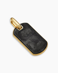 Streamline® Tag in 18K Yellow Gold with Forged Carbon, 27mm