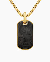 Streamline® Tag in 18K Yellow Gold with Forged Carbon, 27mm