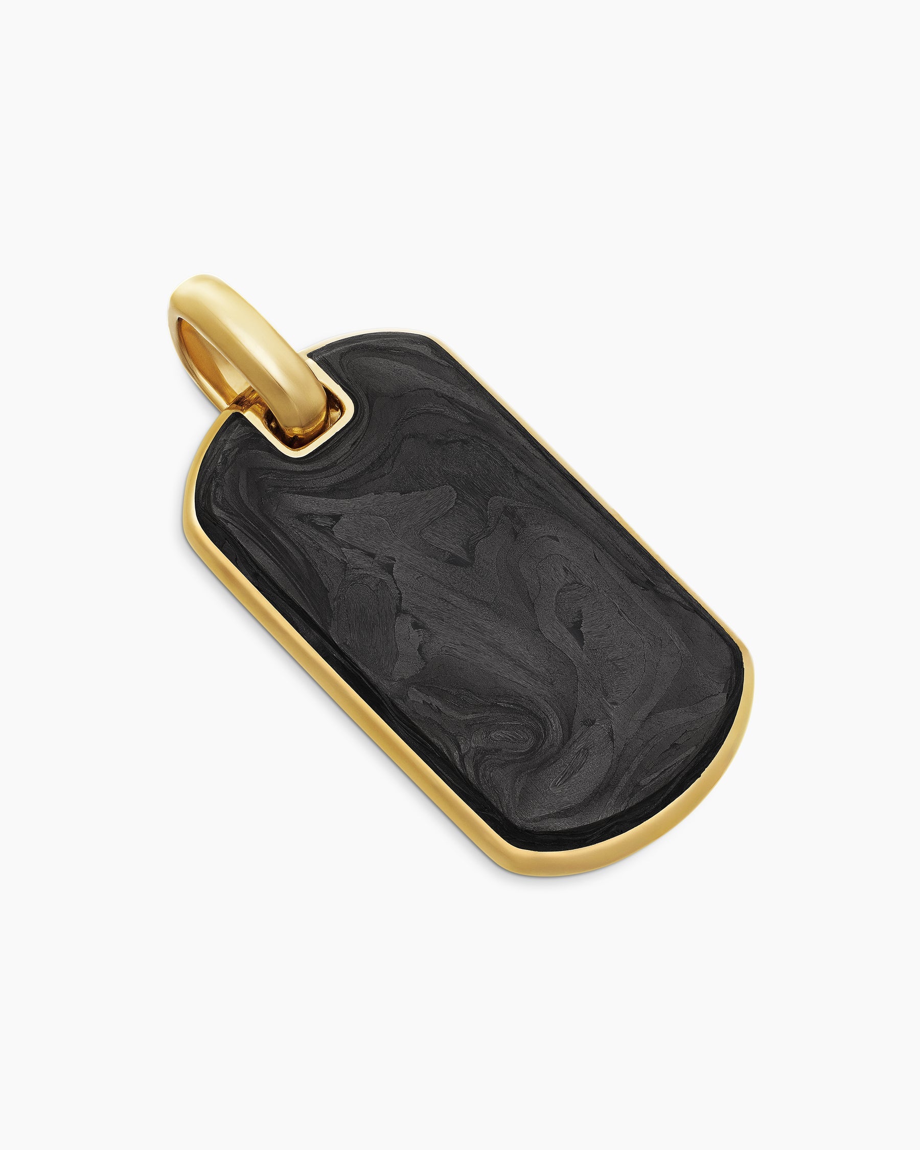 Streamline® Tag in 18K Yellow Gold with Forged Carbon, 35mm