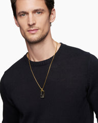 Streamline® Tag in 18K Yellow Gold with Forged Carbon, 35mm