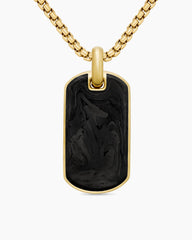 Streamline® Tag in 18K Yellow Gold with Forged Carbon, 35mm