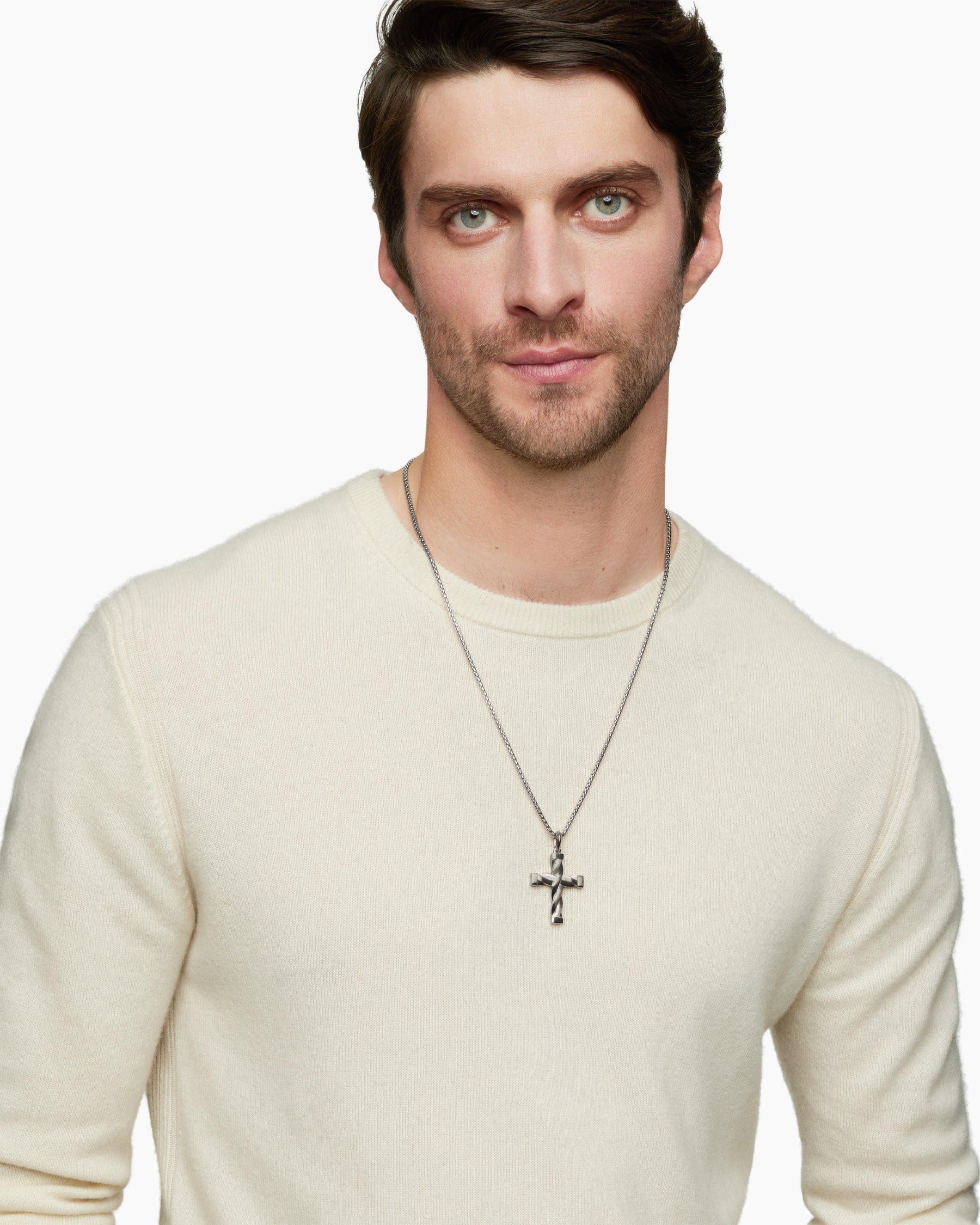 DY Helios™ Cross Pendant in Sterling Silver, 36mm