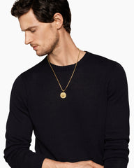 Petrvs® Wolf Amulet in 18K Yellow Gold with Diamonds, 21mm