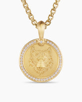 Petrvs® Wolf Amulet in 18K Yellow Gold with Diamonds, 21mm