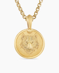Petrvs® Wolf Amulet in 18K Yellow Gold, 21mm