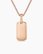 Chevron Tag in 18K Rose Gold, 21mm