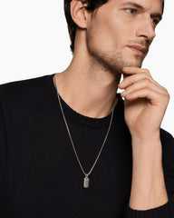 Chevron Tag in Sterling Silver, 21mm