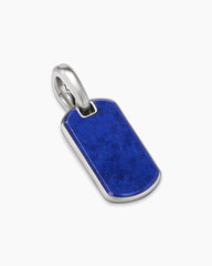 Chevron Tag in Sterling Silver with Lapis Lazuli, 21mm
