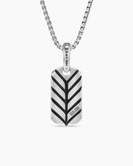 Chevron Tag in Sterling Silver with Lapis Lazuli, 21mm