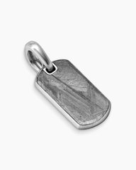 Chevron Tag in Sterling Silver with Meteorite, 21mm