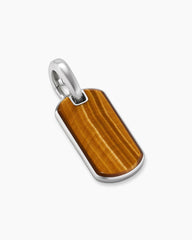 Chevron Tag in Sterling Silver with Tiger's Eye, 21mm