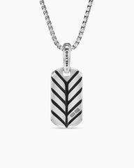 Chevron Tag in Sterling Silver with Tiger's Eye, 21mm