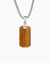 Chevron Tag in Sterling Silver with Tiger's Eye, 21mm