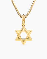Star of David Pendant in 18K Yellow Gold with Diamonds, 19mm