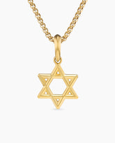Star of David Pendant in 18K Yellow Gold, 19mm