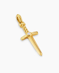 Sword Amulet in 18K Yellow Gold with Diamond, 45mm