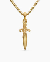 Waves Dagger Amulet in 18K Yellow Gold, 31mm