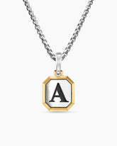 A Initial Amulet in Sterling Silver with 14K Yellow Gold, 17mm