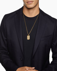 Pyramid Tag in 18K Yellow Gold with Diamonds, 35mm