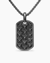 Pyramid Tag in Black Titanium with Black Diamonds, 35mm