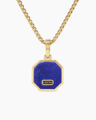 Faceted Stone Amulet in 18K Yellow Gold with Lapis, 16mm