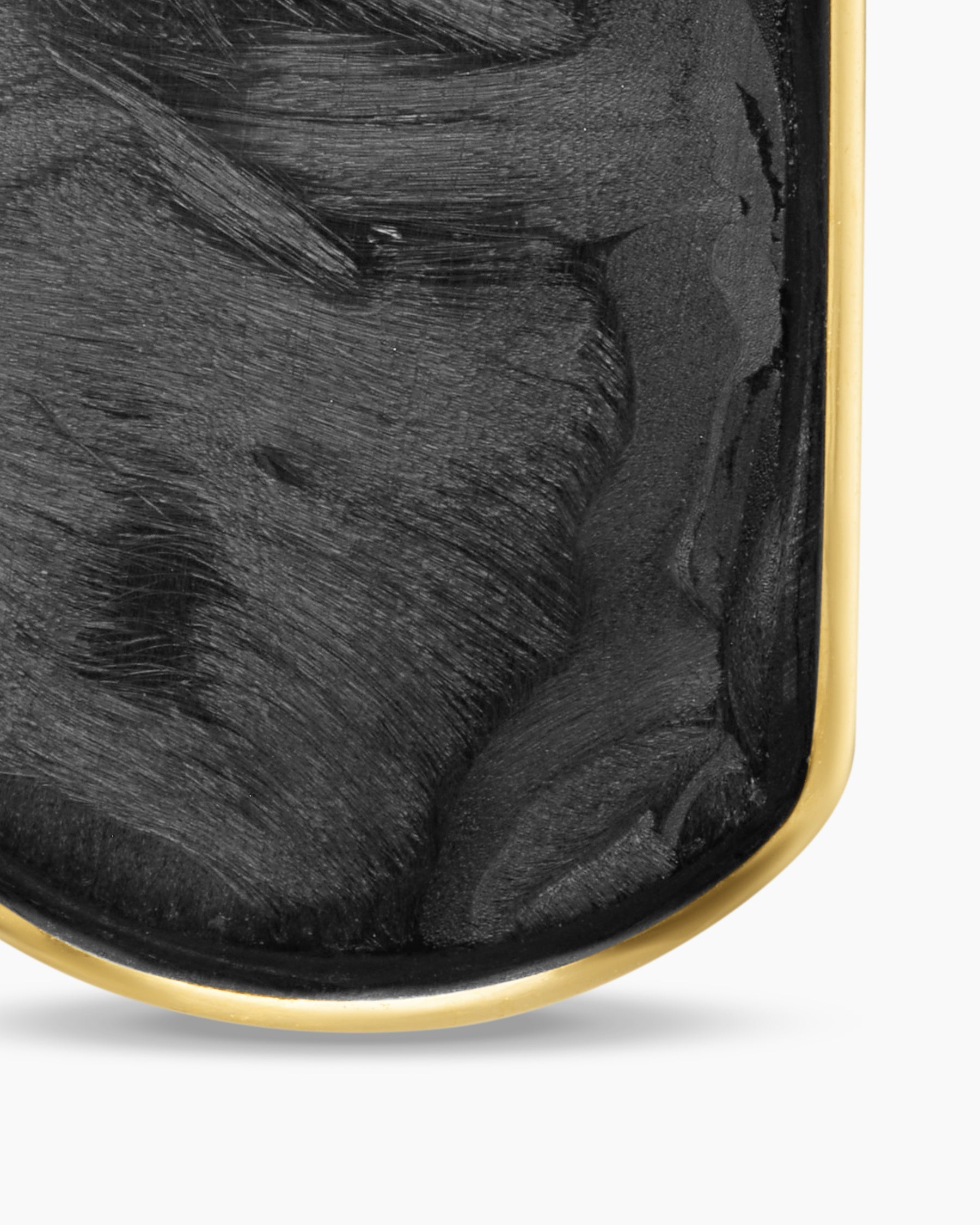 Streamline® Tag in 18K Yellow Gold with Forged Carbon, 21.2mm
