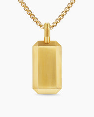 Octagonal Tag in 18K Yellow Gold with Diamonds, 27mm