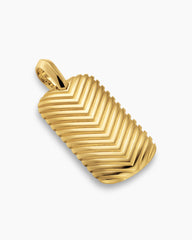 Chevron Tag in 18K Yellow Gold, 34mm