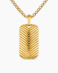 Chevron Tag in 18K Yellow Gold, 34mm