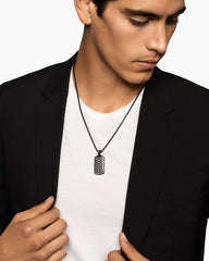 Chevron Tag in Black Titanium with Diamonds, 34mm