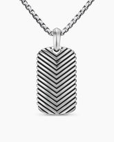 Chevron Tag in Sterling Silver, 34mm