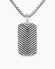Chevron Tag in Sterling Silver, 34mm
