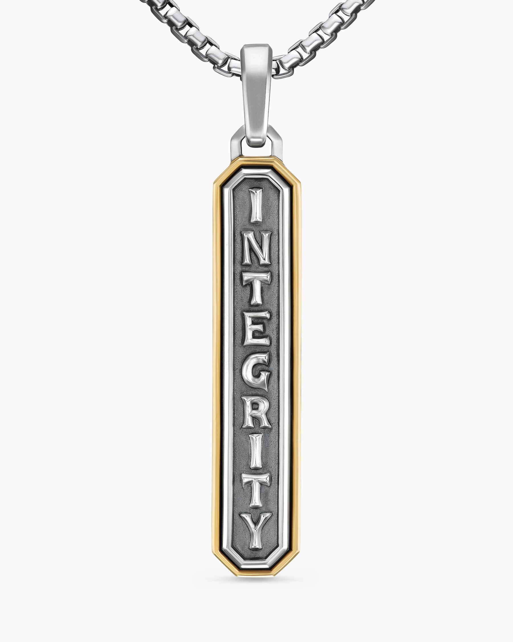 Integrity Amulet in Sterling Silver with 14K Yellow Gold, 43mm