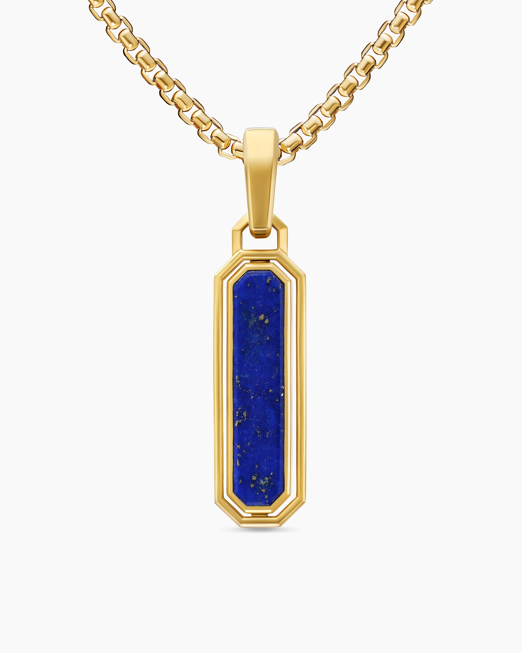 Streamline® Inlay Amulet in 18K Yellow Gold with Black Onyx and Lapis, 30.7mm